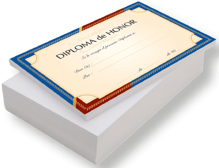 Diploma de honor (set 50 unidades) Editorial Continental